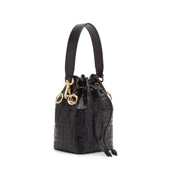 FENDI FF Logo Leather Strap Black Made in Italy NWT $790 - Picture 11 of 12